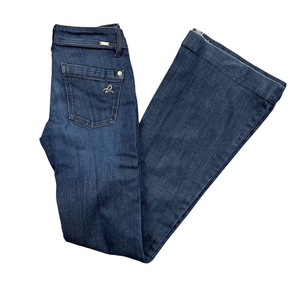 DL1961 4 Way 360 Joy Jeans 25 Flare Leg Pockets Zipper‎ (hem wear)